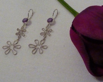 Earrings Silver, Amethyst