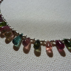 Turmaline necklace colorful silver image 4