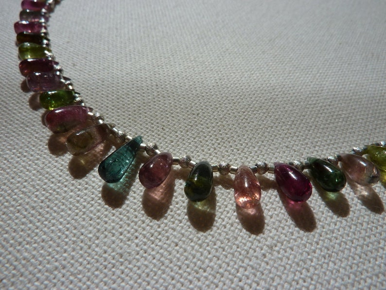 Turmaline necklace colorful silver image 4