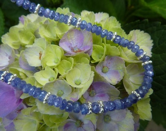 Chain with faceted iolith stones and silver parts