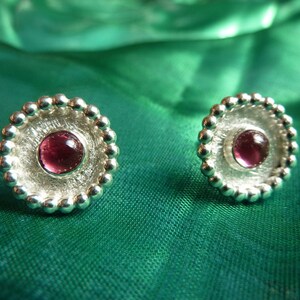 Earrings Silver, tourmaline Rose image 3