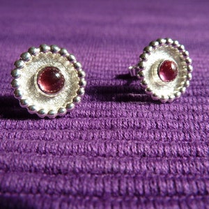 Earrings Silver, tourmaline Rose image 2