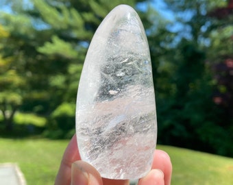 Clear Quartz Crystal Tower: Polished Freeform from Brazil
