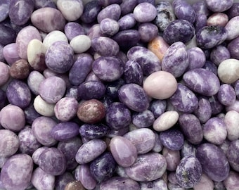 20 pcs Lepidolite Tumbled Stones - SMALL size Lepidolite Crystals - 10mm-20mm