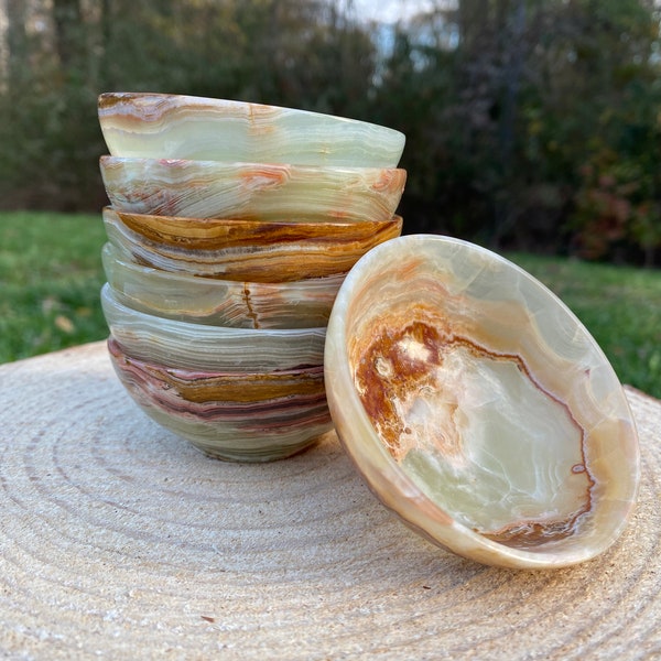 3” Onyx Dish - Banded Onyx Crystal Bowl