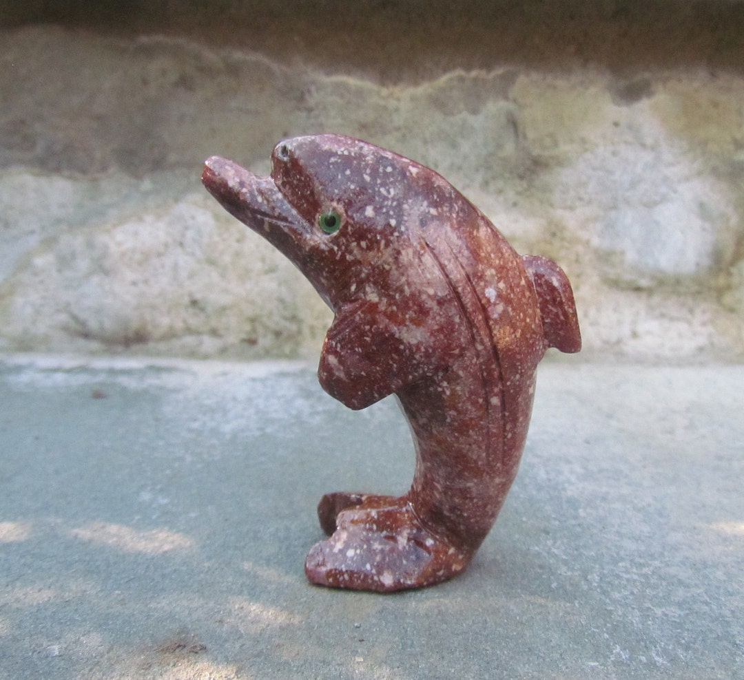 Soapstone Dolphin Carving Dolphin Figurine Totem Spirit Animal Etsy