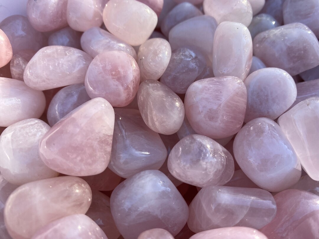 20 Pcs Rose Quartz Tumbled Stones Polished Small Rose Quartz Crystals