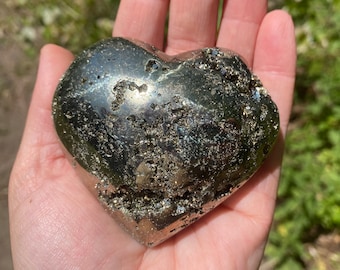 Pyrite Heart Specimen: Iron Pyrite from Peru