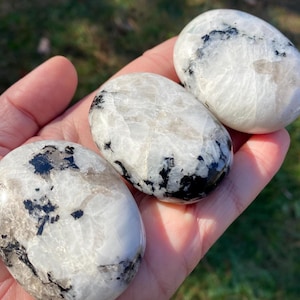Rainbow Moonstone Palm Stone -  One (1) Polished Moonstone Worry Stone