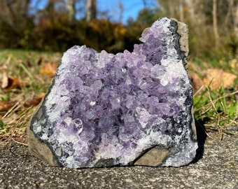 4” Amethyst Geode Freestanding - Brazilian Amethyst Crystal Cluster