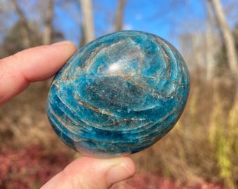 Blue Apatite Palm Stone - Blue Apatite Worry Stone