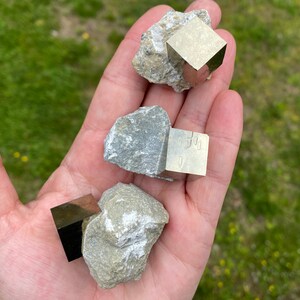 Spanish Pyrite Cube in Matrix - Raw Pyrite Cube Specimen