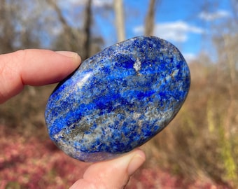 Lapis Lazuli Palm Stone - Polished Lapis Worry Crystal