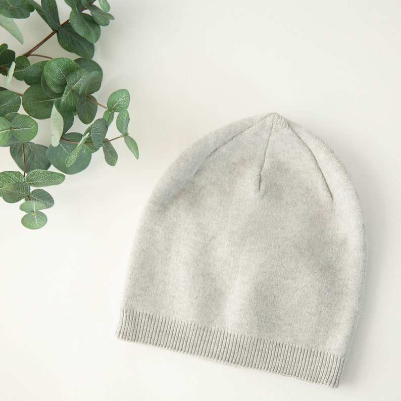 Cashmere blend ultra soft beanie heather gray