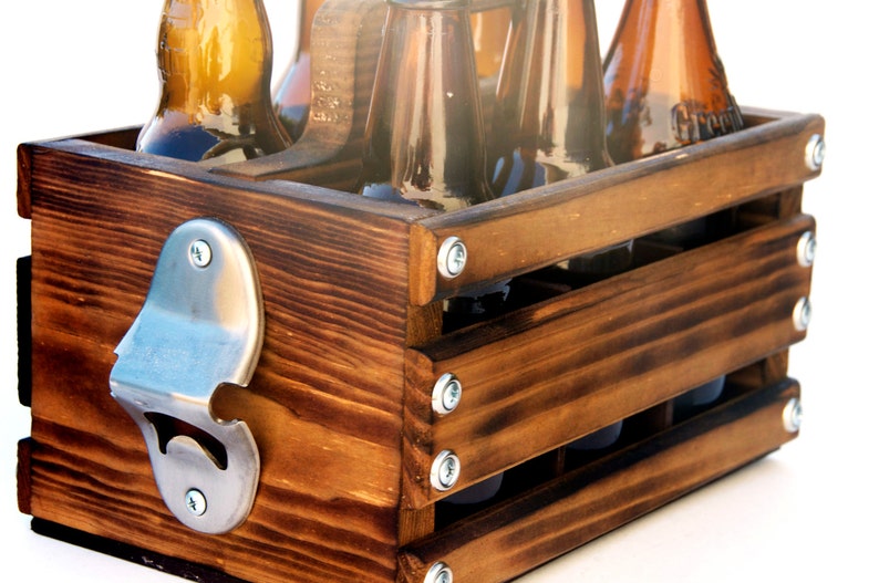 Custom-Built Rustic 6-Pack Beer Holder image 3