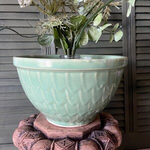 Vintage Green Farmhouse Style Mixing Bowl, McCoy Stoneware Crock, Serving Bowl, Free Shipping