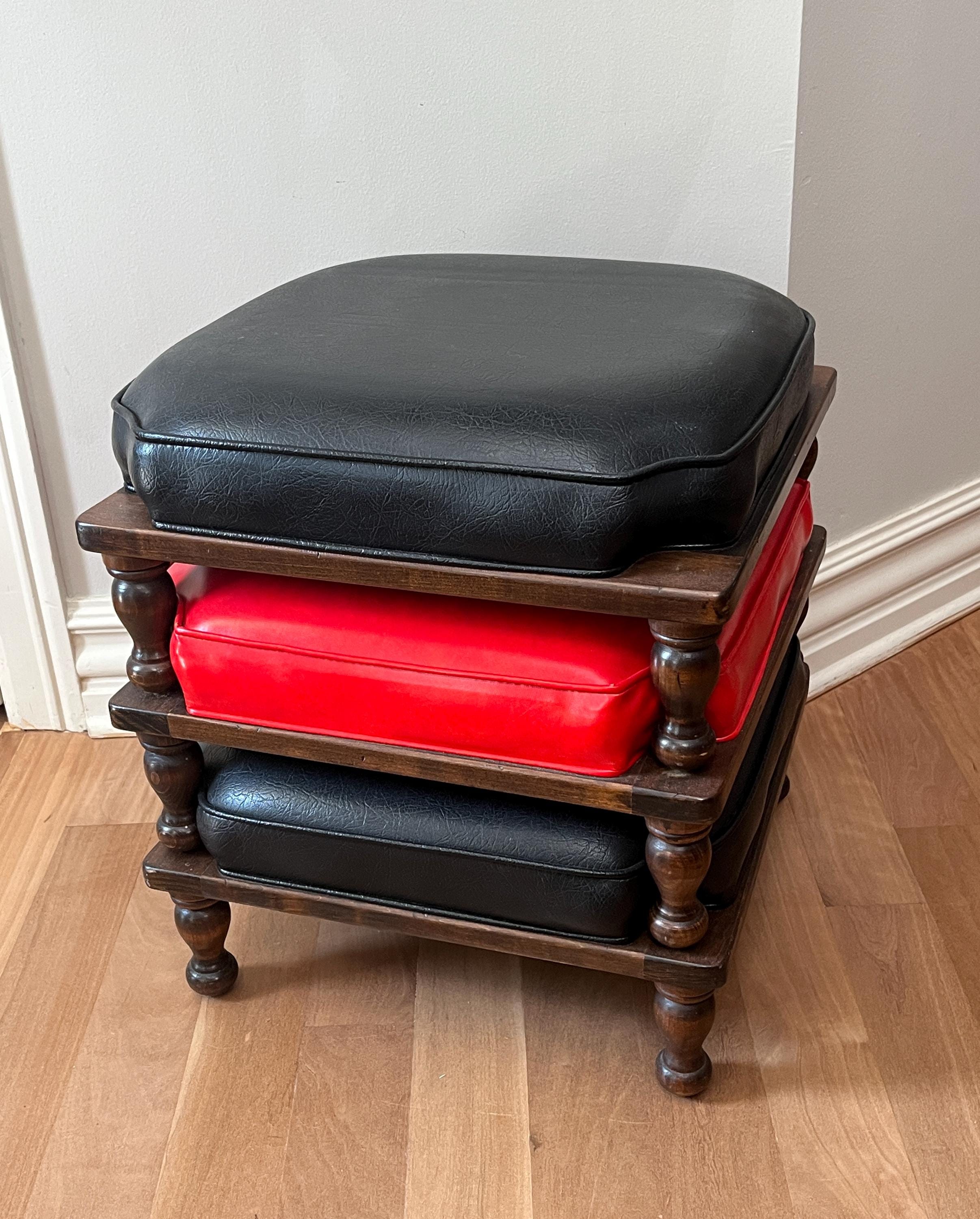 Mid-century Modern Vintage Stacking Ethan Allen Footstool Stools