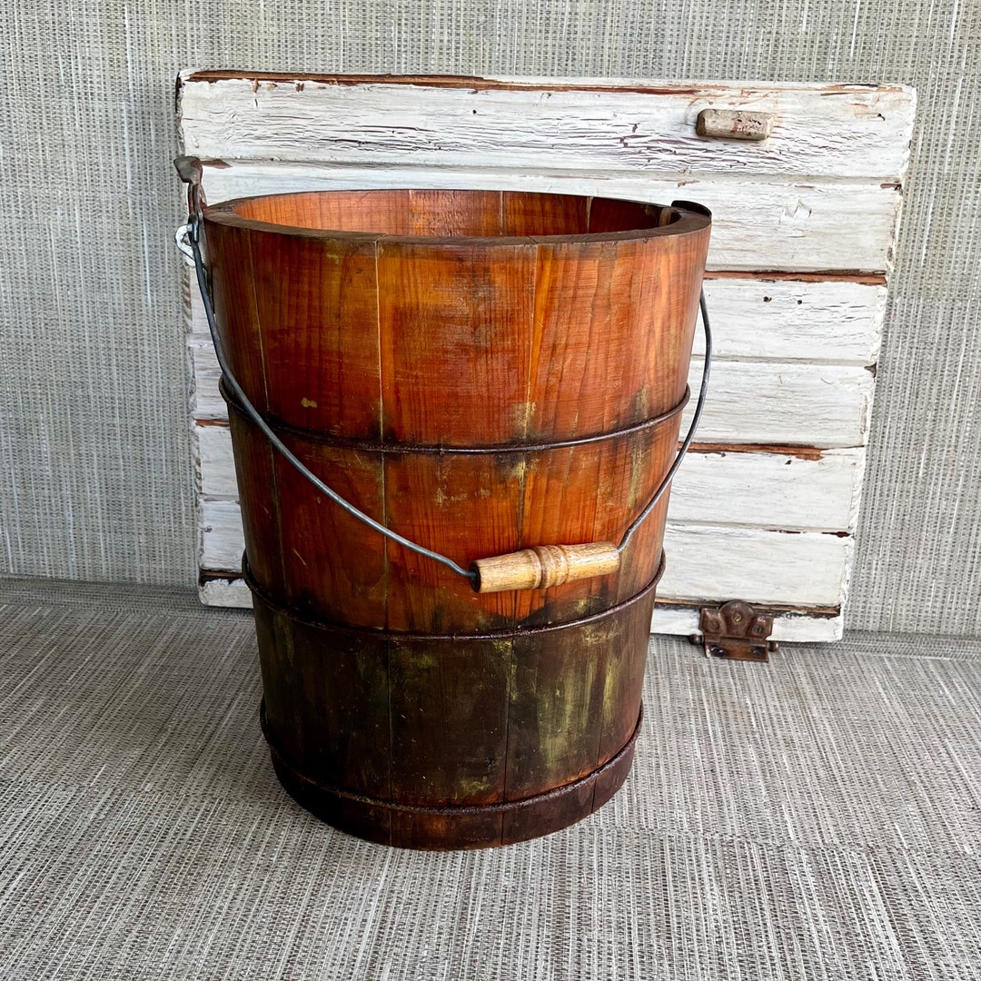 Vintage Wood Ice Cream Churn Bucket Genuine Vintage Farmhouse Etsy