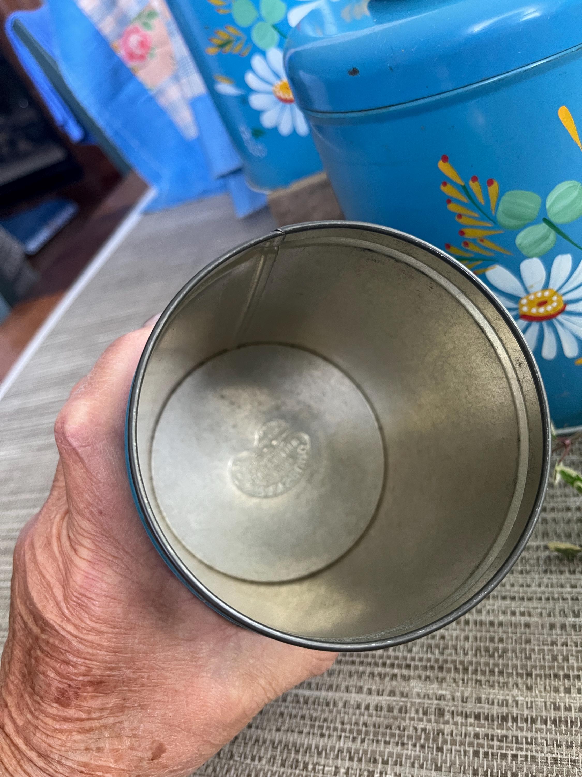 Vintage Blue Ransburg Canister Set Graduated Hand Painted