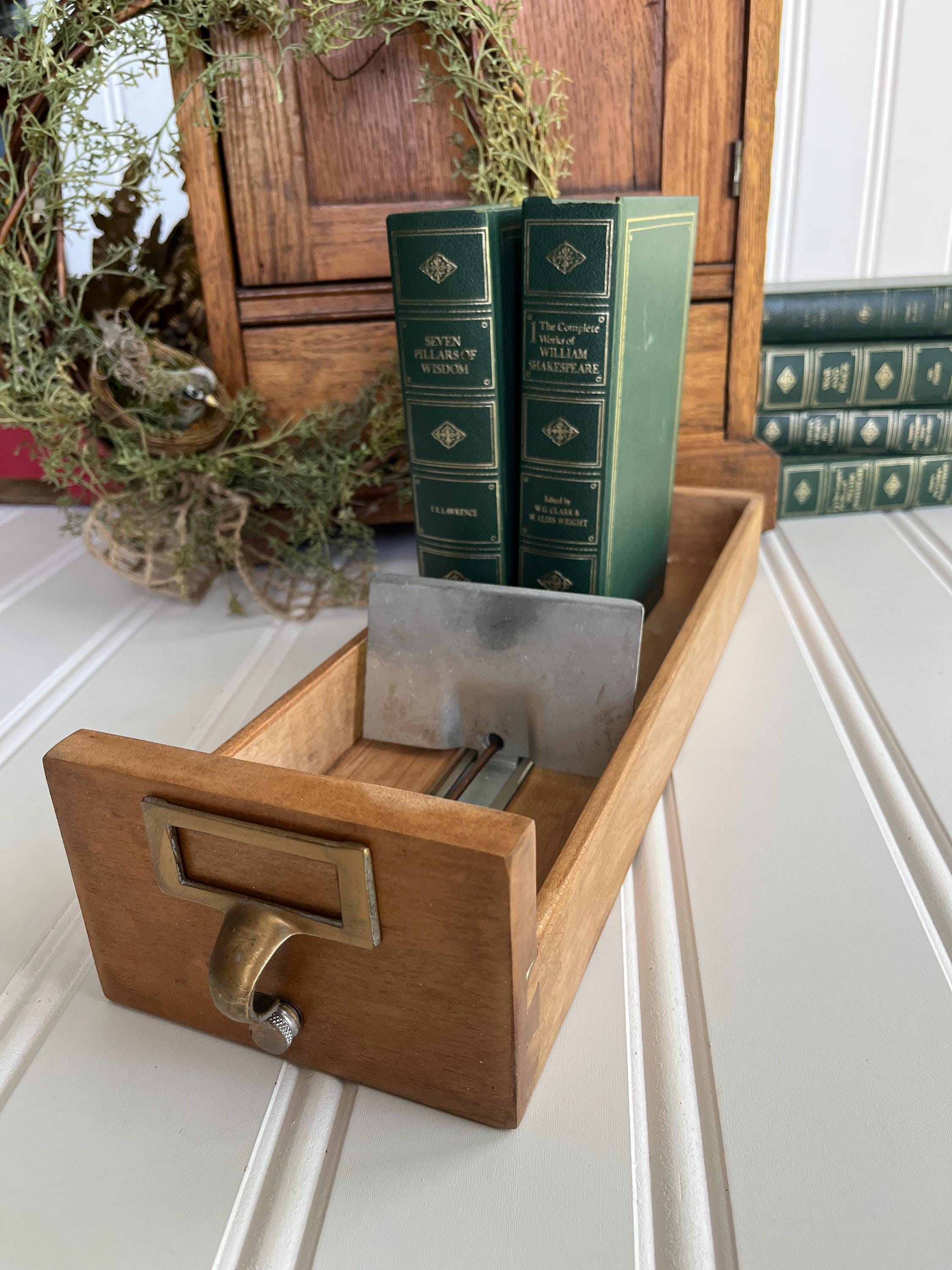 Vintage Library Card Box - Etsy