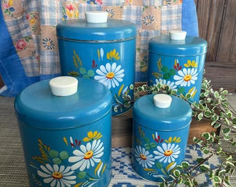 Vintage J.L. Clark Metal Tin Nesting Canister Set Pillsbury