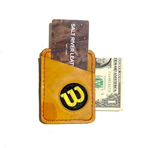 Repurposed Wilson baseball glove 3-pocket wallet. image 1