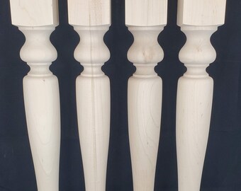 Farmhouse Table Legs, Table Legs, Dining Table Legs, Desk Legs, Hardwood, 3.5 x 29"