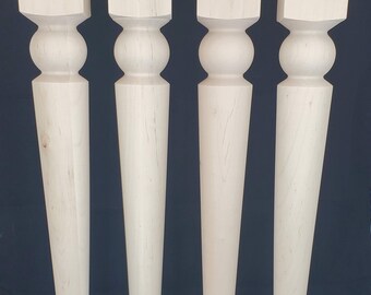 Table Legs, 3.5" x 29" Hardwood, Farmhouse, Table Legs, Dining Table Legs, Desk Legs, Unfinished, Made in our Michigan Shop.