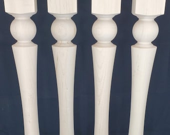 Farmhouse Table Legs, Table Legs, Dining Table Legs, Desk Legs, Hardwood, 3.5" x 29"