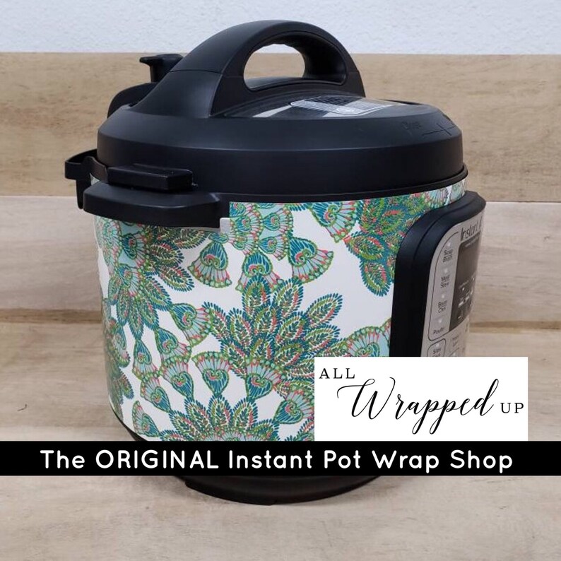 Removable AND wipe able Instant Pot Wrap Mealthy Multicooker Wrap Peacock