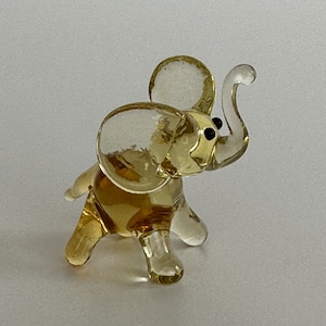 Gelber Elefant Miniatur Sammler Tier Glas Figur
