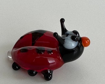 Ladybug Miniature Collectible Glass Animal Figurine