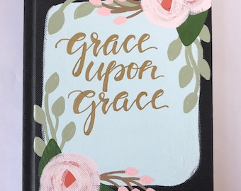 Prayer Journal - Journal - Hand Painted Journal - Personalized Journal - Notebook - Personalized Gift - Christian Gift - Graduation - Grace