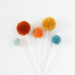 CUSTOM Pom Pom Cake Topper Pick for Celebrations and Birthday Parties