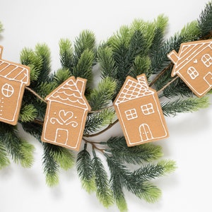 Gingerbread House Christmas Felt Banner Garland for Mantle and Home Decor image 1