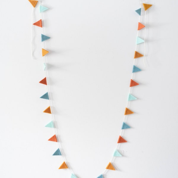 Custom Color Mini Triangle Felt Flag Garland | Nursery, Holiday, Classroom, Birthday Decor