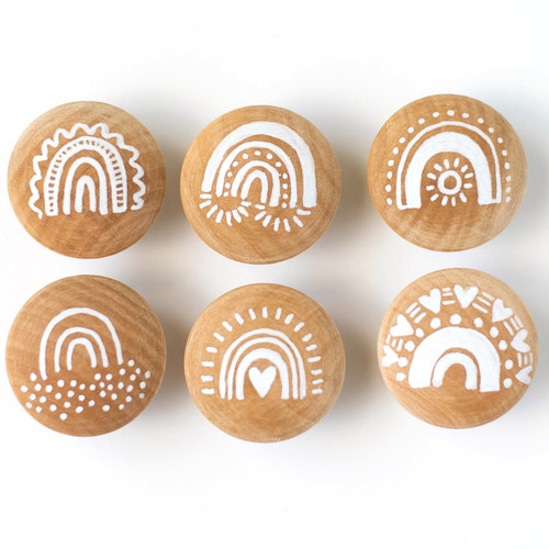 Rainbow Kids Dresser Knobs Kids Drawer Pulls Knob Etsy