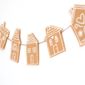 Gingerbread House Christmas Felt Banner Garland for Mantle and Home Decor image 8