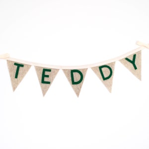 Personalized Name Word 4 Triangle Felt Flag Banner with Border Children and Baby Bedroom, Party Decor, Back to School, and Graduation image 6