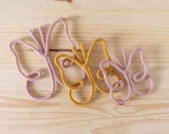 Custom Butterfly Knitted Wire 3D Wall Hanging in Custom Colors - Nursery, Kid&#39;s Bedroom and Birthday Decor