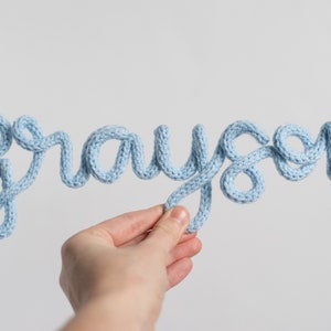 Mini Personalized Knitted Wire Name Wall Hanging | Children and Baby Bedroom, Birthday Gifts, Easter Basket Gift Tag