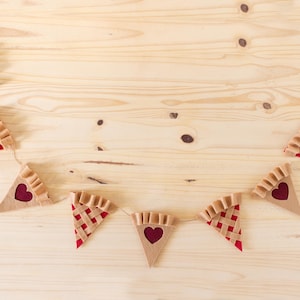 Heart Felt Pie Banner Holiday, Birthday, Kitchen Decor | Valentine&#39;s Day Garland | Sweet as Pie | Cherry Red and Burgundy Berry Pie