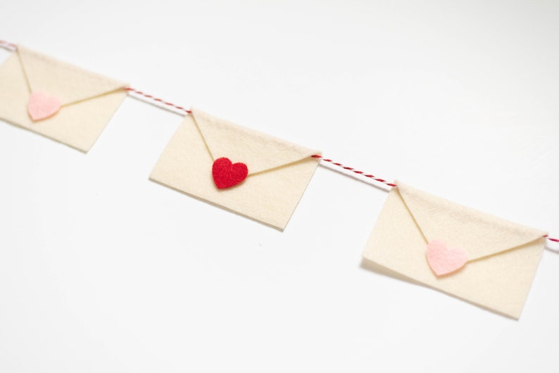 Cartas de amor en fieltro, decoración del día de San Valentín para el dormitorio de los niños, el aula, la cafetería y la decoración del hogar imagen 10
