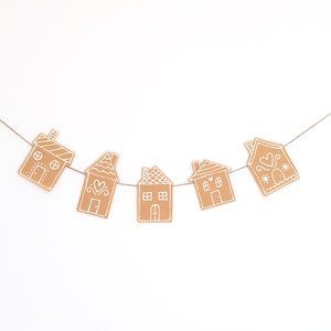 Gingerbread House Christmas Felt Banner Garland for Mantle and Home Decor image 5