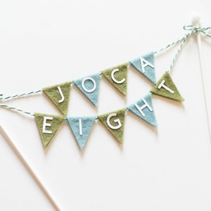 Personalized Triangle Felt Flag Cake Topper First Birthday, Graduation, & More image 6