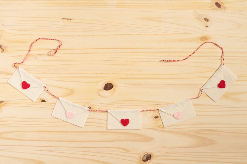 Cartas de amor en fieltro, decoración del día de San Valentín para el dormitorio de los niños, el aula, la cafetería y la decoración del hogar imagen 6