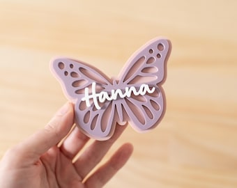 Personalized Butterfly Acrylic Name Gift Bag Tag | Back to School Bag Tag, Easter Basket Name Gift Tag | Reusable