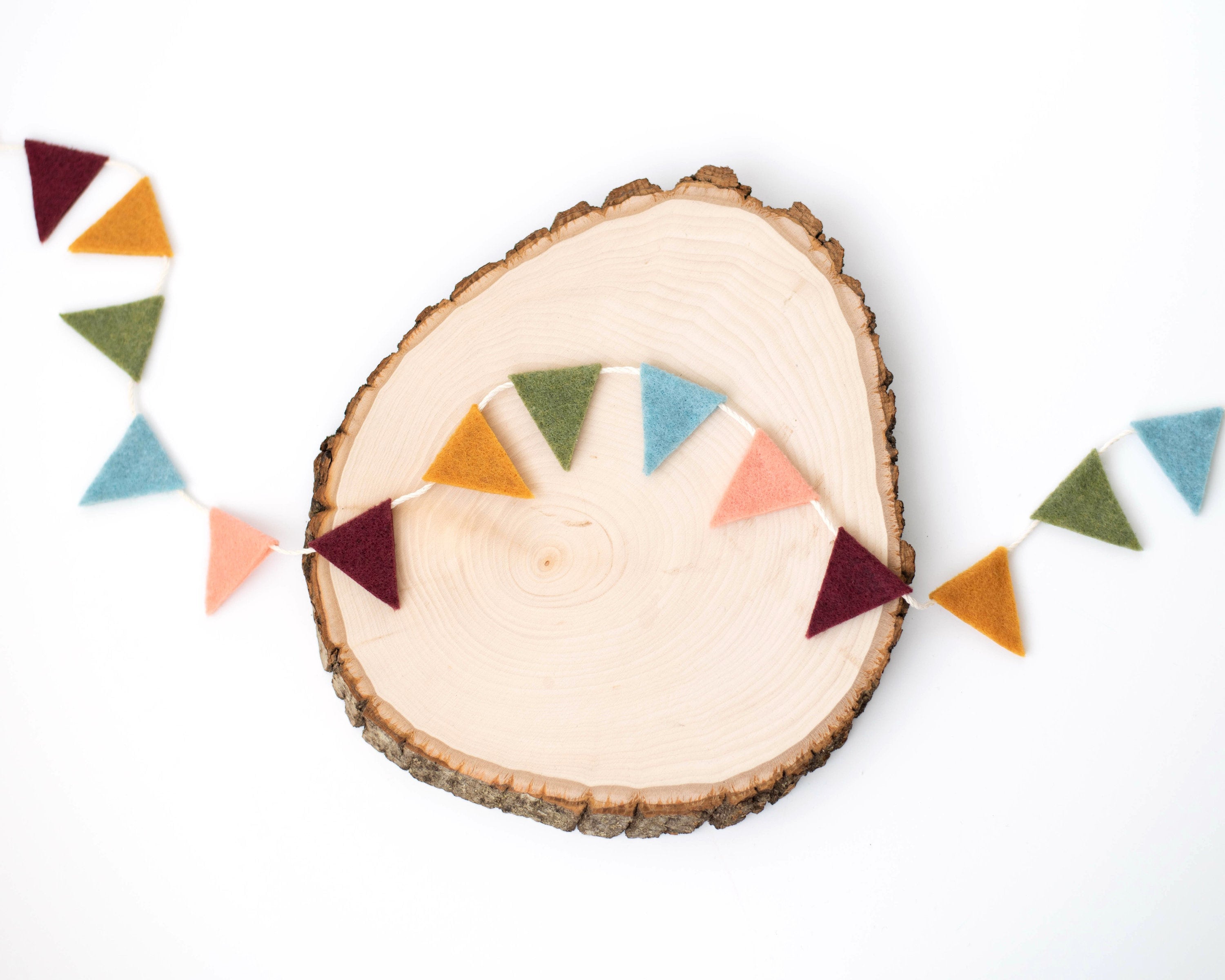 カスタムカラーのミニ三角フェルトフラッグガーランド | 保育園