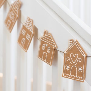 Gingerbread House Christmas Felt Banner Garland for Mantle and Home Decor image 9