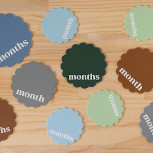 Ausgebogter Kreis Acryl austauschbare monatliche Meilensteinmarker | Neugeborenen Geschenk Babyparty | 1 Monat-1 Jahr Meilenstein Marker Photo Prop Bild 13